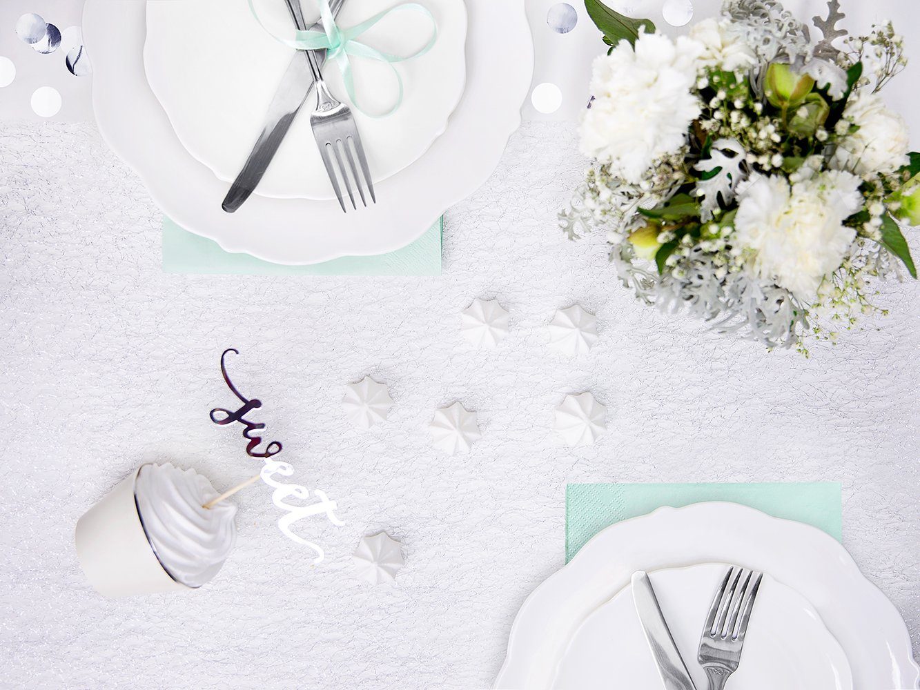 partydeco Tischläufer, Tischläufer in Netzoptik 36cm x 9m Rolle silber günstig online kaufen