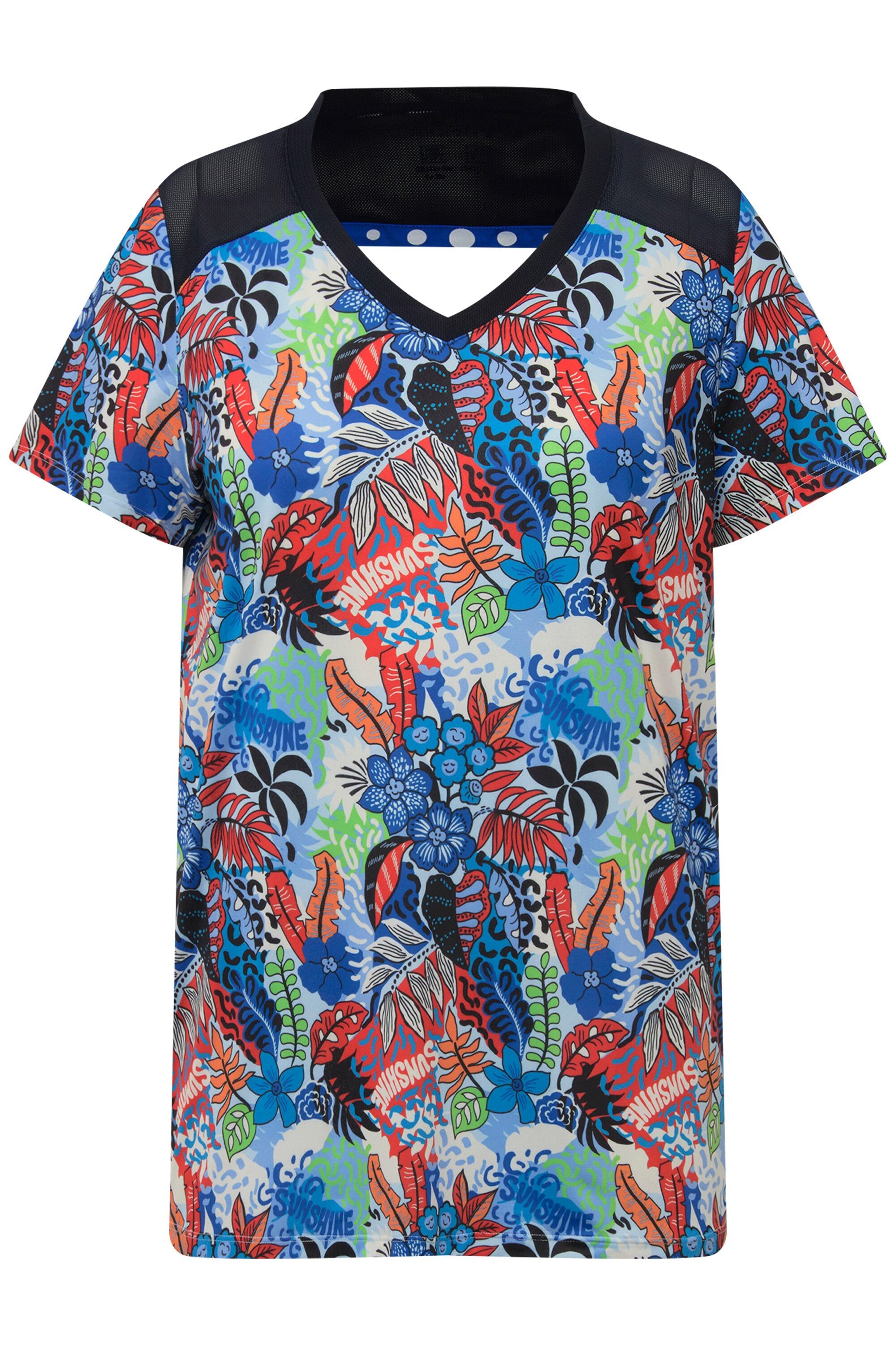 Ulla Popken T-Shirt Funktionsshirt A-Linie V-Ausschnitt Halbarm günstig online kaufen