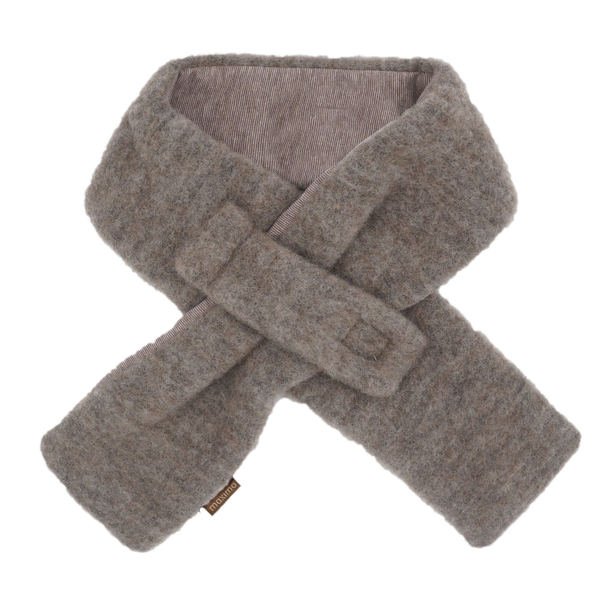 MAXIMO Schal GOTS MINI-Steckschal, Wollfleece, Jerseyfutter, (1-St), Wollfleece