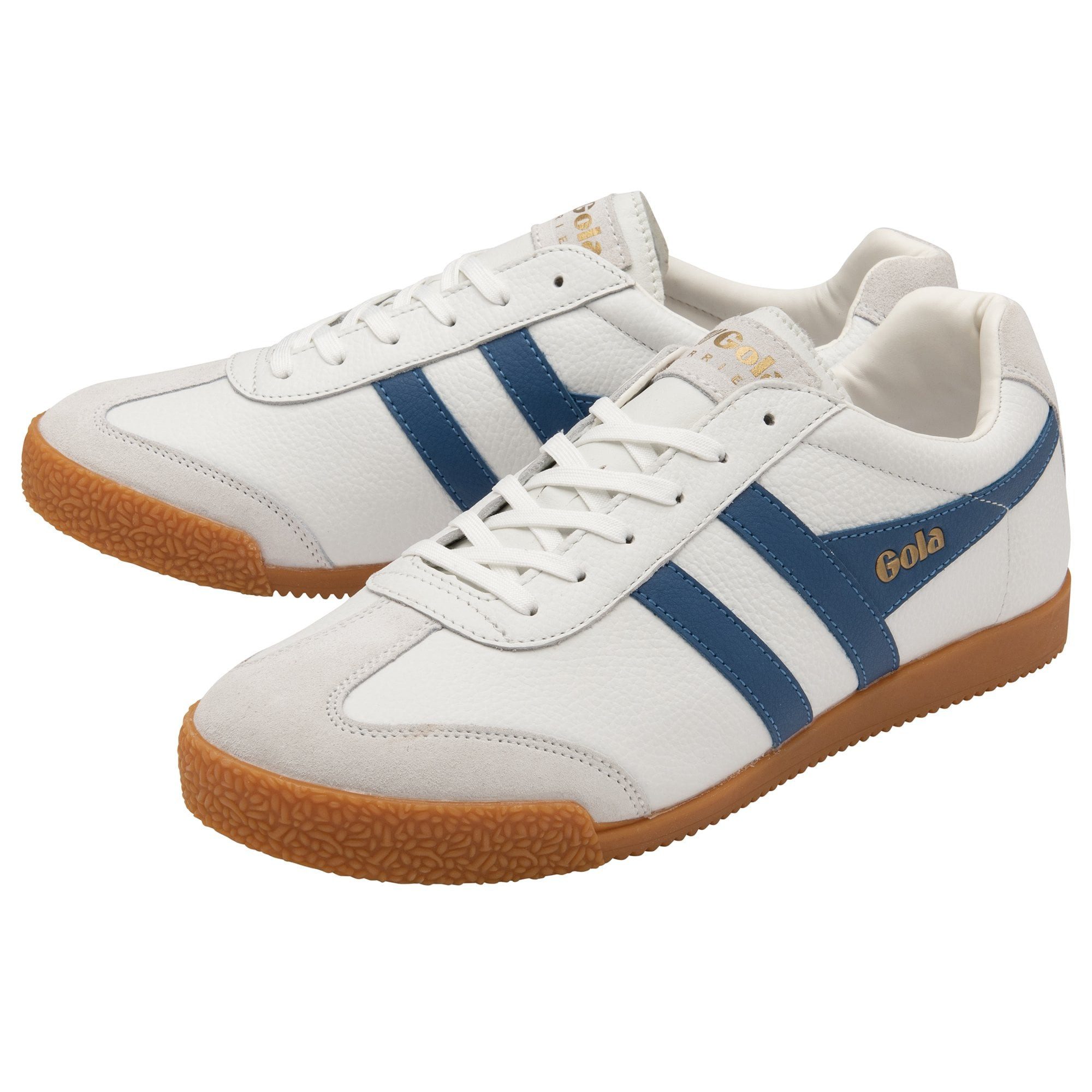 Gola Harrier Leder weiss/marineblau Herren Sneaker günstig online kaufen
