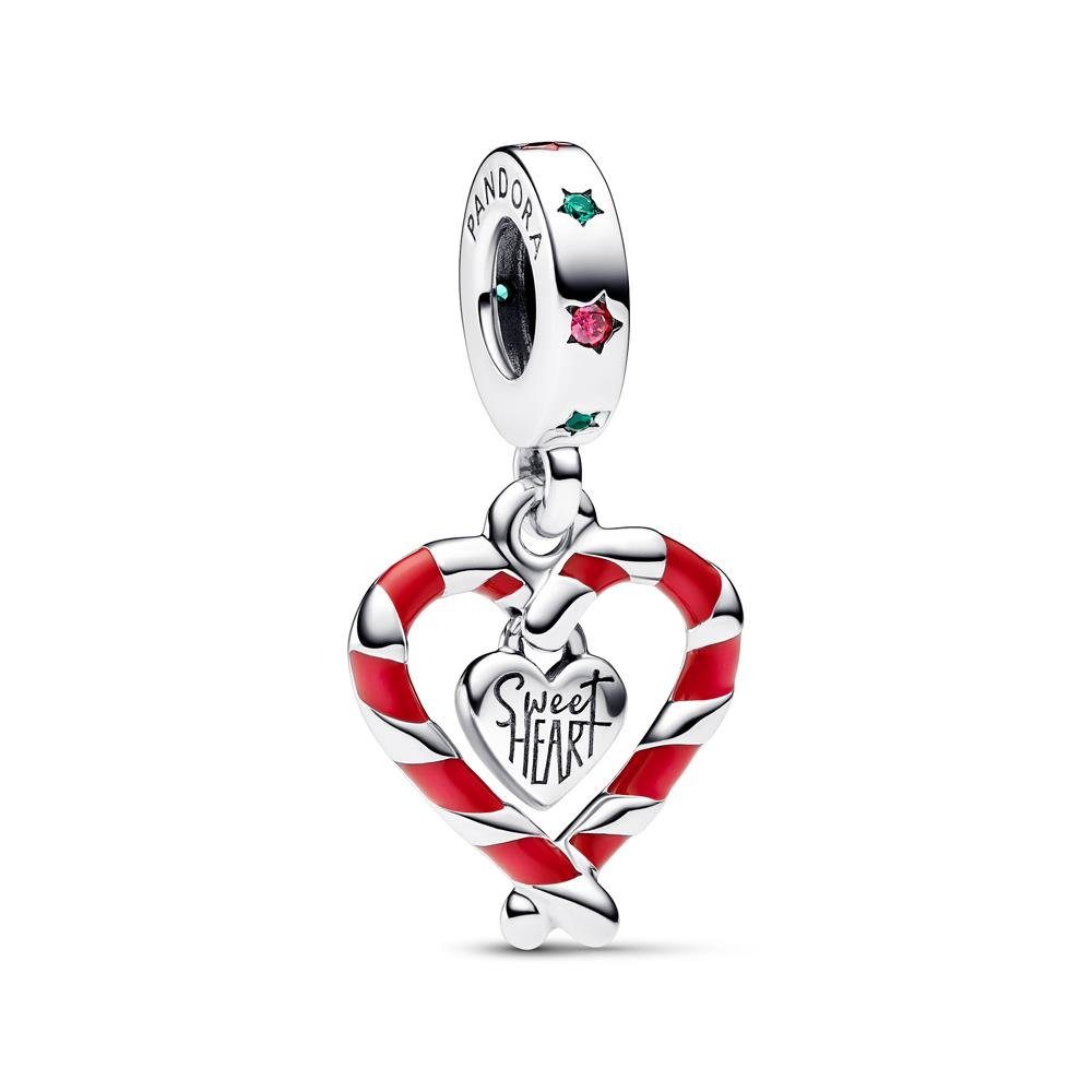 Pandora Bead PANDORA Moments Zuckerstangen Herz Charm-Anhänger, 925er Silber
