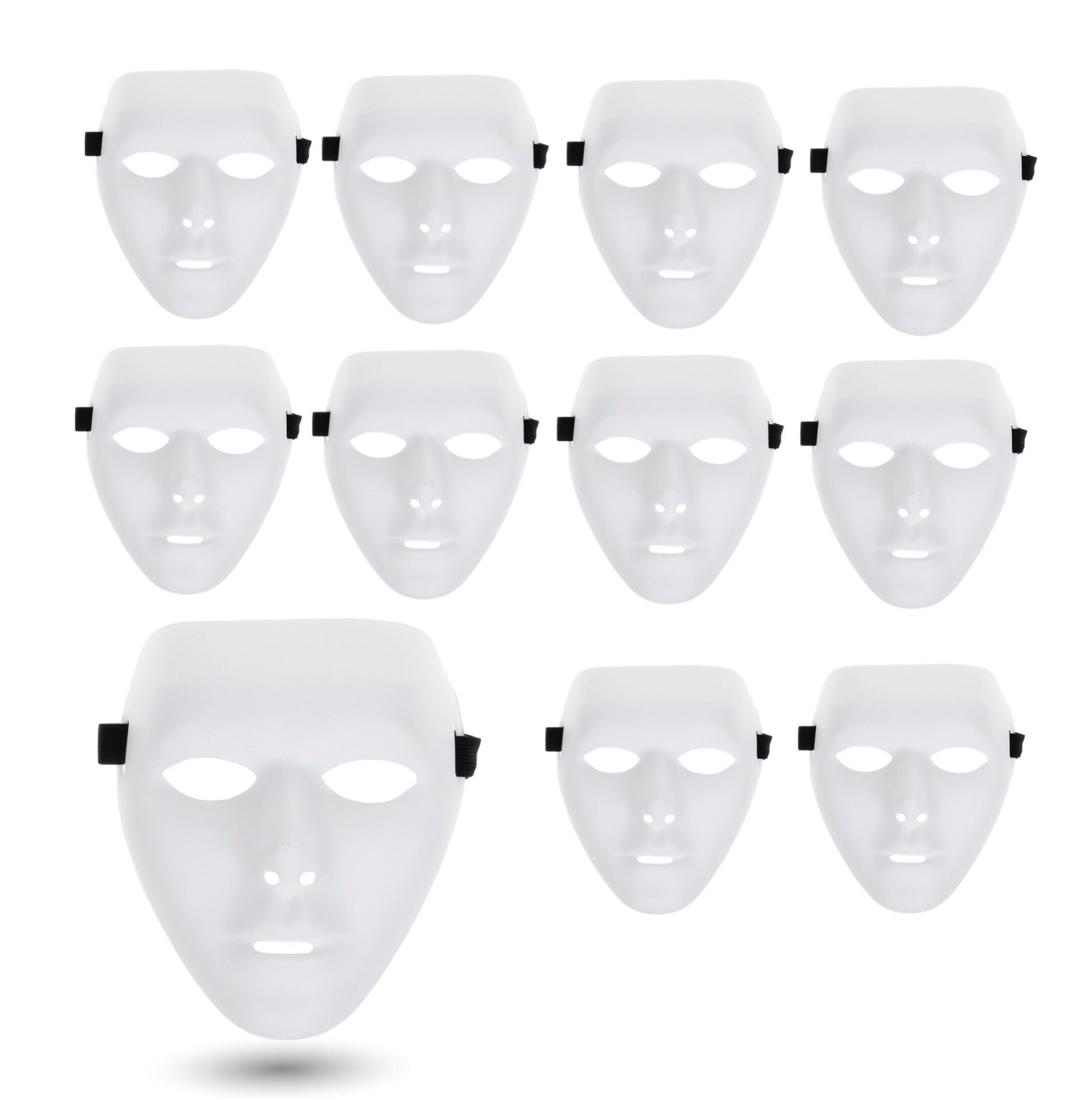 Kostümheld® Verkleidungsmaske 12x Maske weiß - Theathermaske zum bemalen Fasching & Halloween, (Packung, 12-tlg., 12x Theatermaske weiß), zum Bemalen