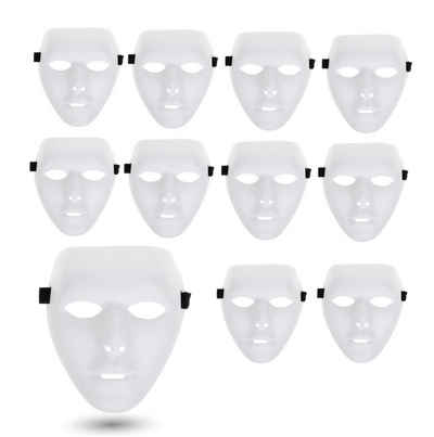Kostümheld® Verkleidungsmaske 12x Maske weiß - Theathermaske zum bemalen Fasching & Halloween, (Packung, 12-tlg., 12x Theatermaske weiß), zum Bemalen