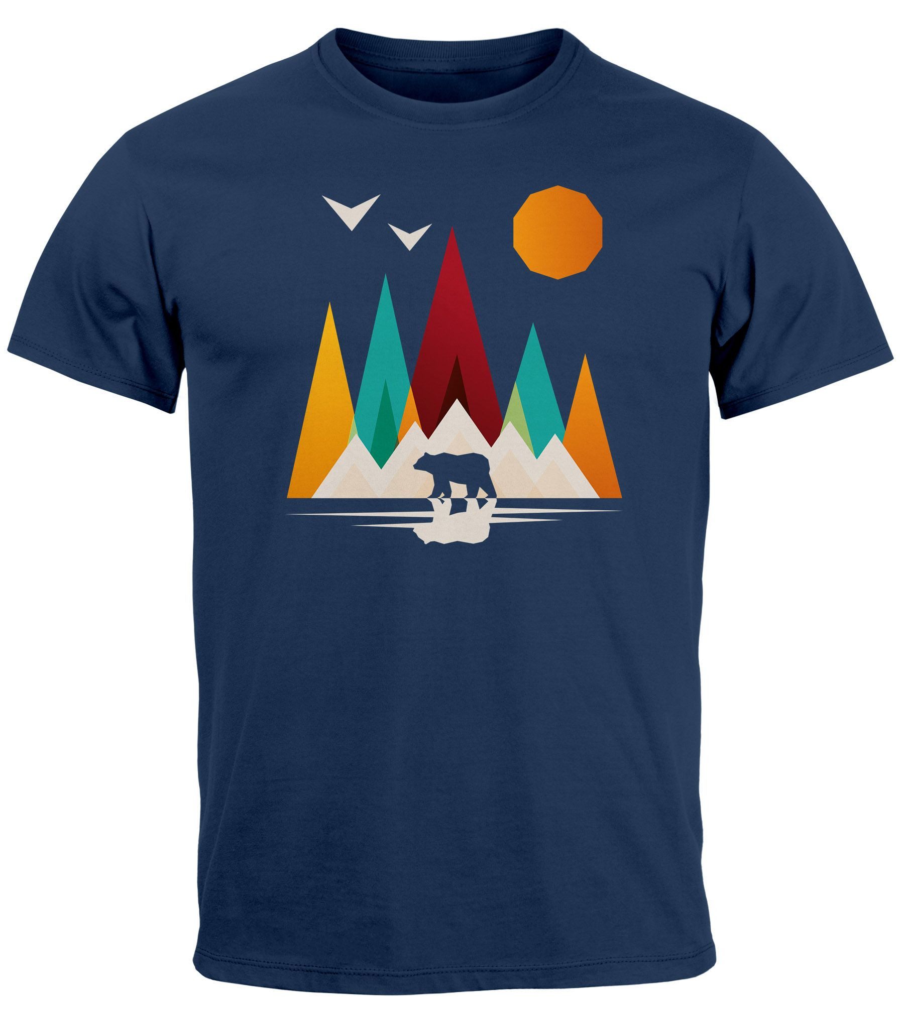 Neverless Print-Shirt Herren T-Shirt Berge Bär günstig online kaufen