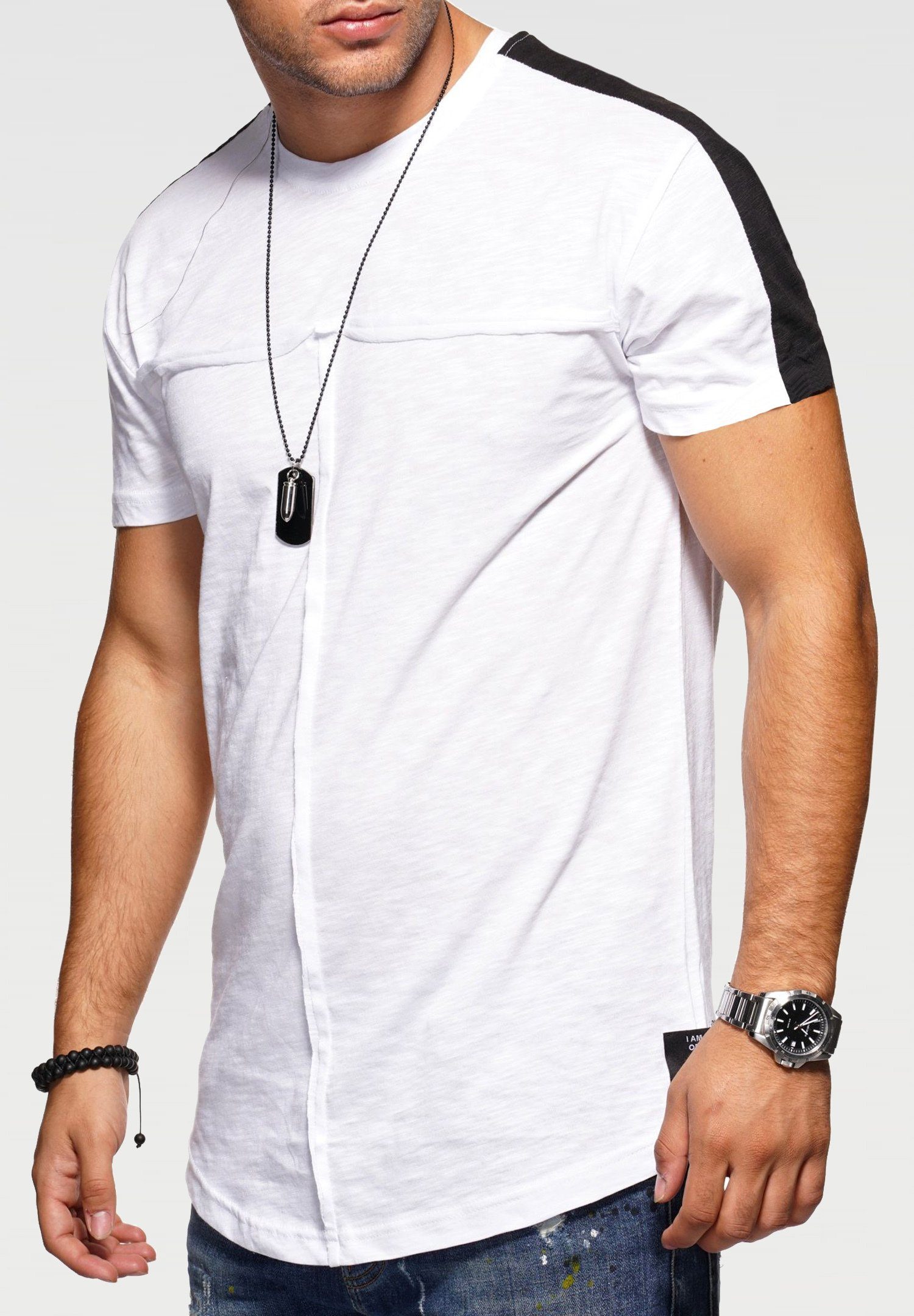 Oversize-Stil Premium T-Shirt im MSPERTH 2Y Weiß