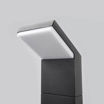 Arcchio LED Pollerleuchte Yolena, LED-Leuchtmittel fest verbaut, warmweiß, Modern, Aluminium, Polycarbonat, dunkelgrau, weiß, 1 flammig, inkl.