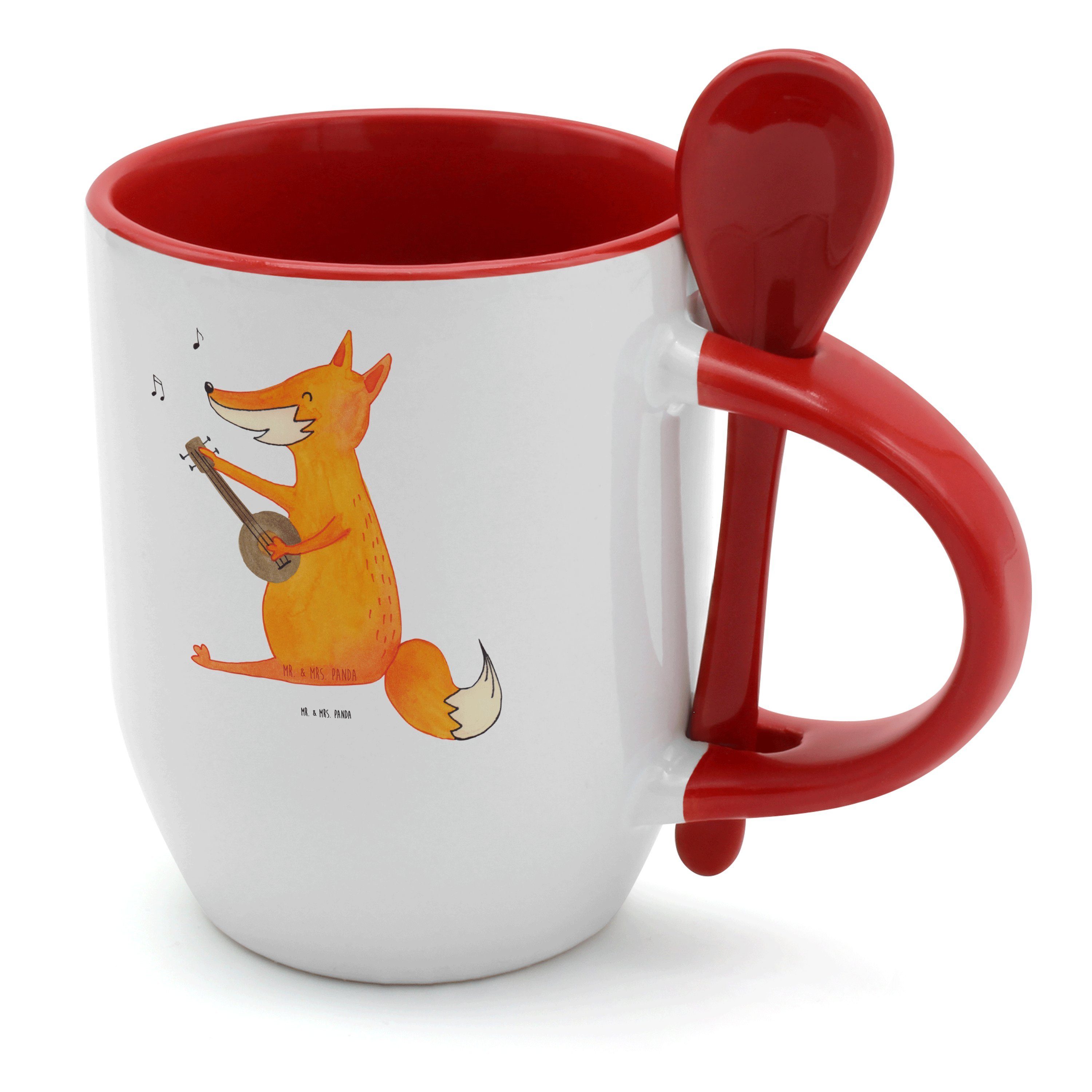 Mr. & Mrs. Panda Tasse »Fuchs Gitarre - Weiß - Kaffeebecher, Tasse mit  Löffel, Tasse, Tasse mit Spruch, Tassen«, Keramik online kaufen | OTTO