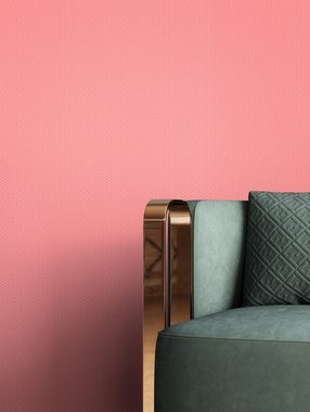 Newroom Vliestapete, Pink Tapete Landhaus Punkte - Punktetapete Koralle Weiß Romantisch Modern Pünktchen Polkadot für Wohnzimmer Schlafzimmer Büro