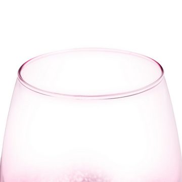 relaxdays Weinglas Weingläser ohne Stiel 2er Set rosa, Glas