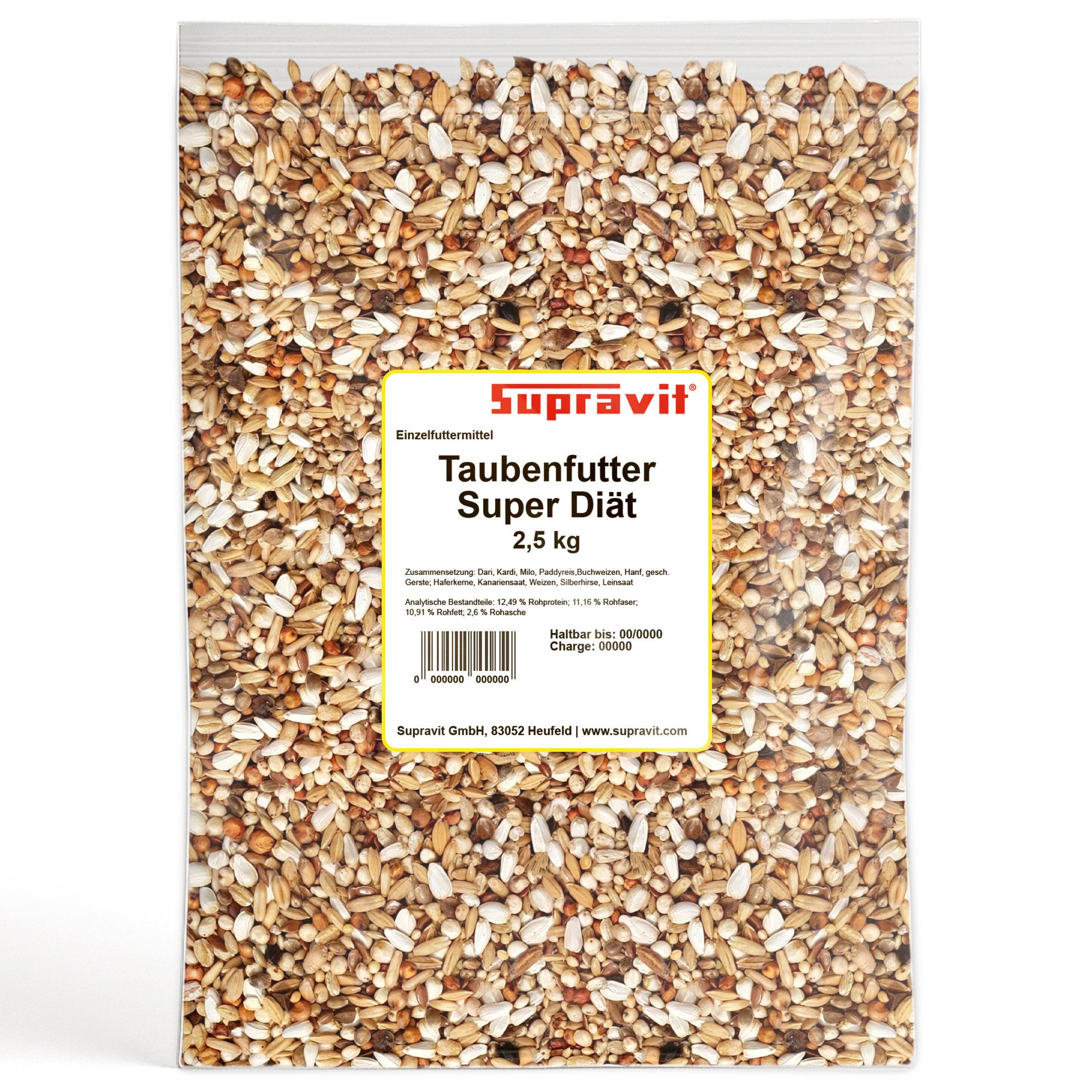 Supravit Taubenfutter Kleinpackung - Verschiedene Sorten an Ganzjahresfutter DIÄT, Hauptfutter für: Wildvogel