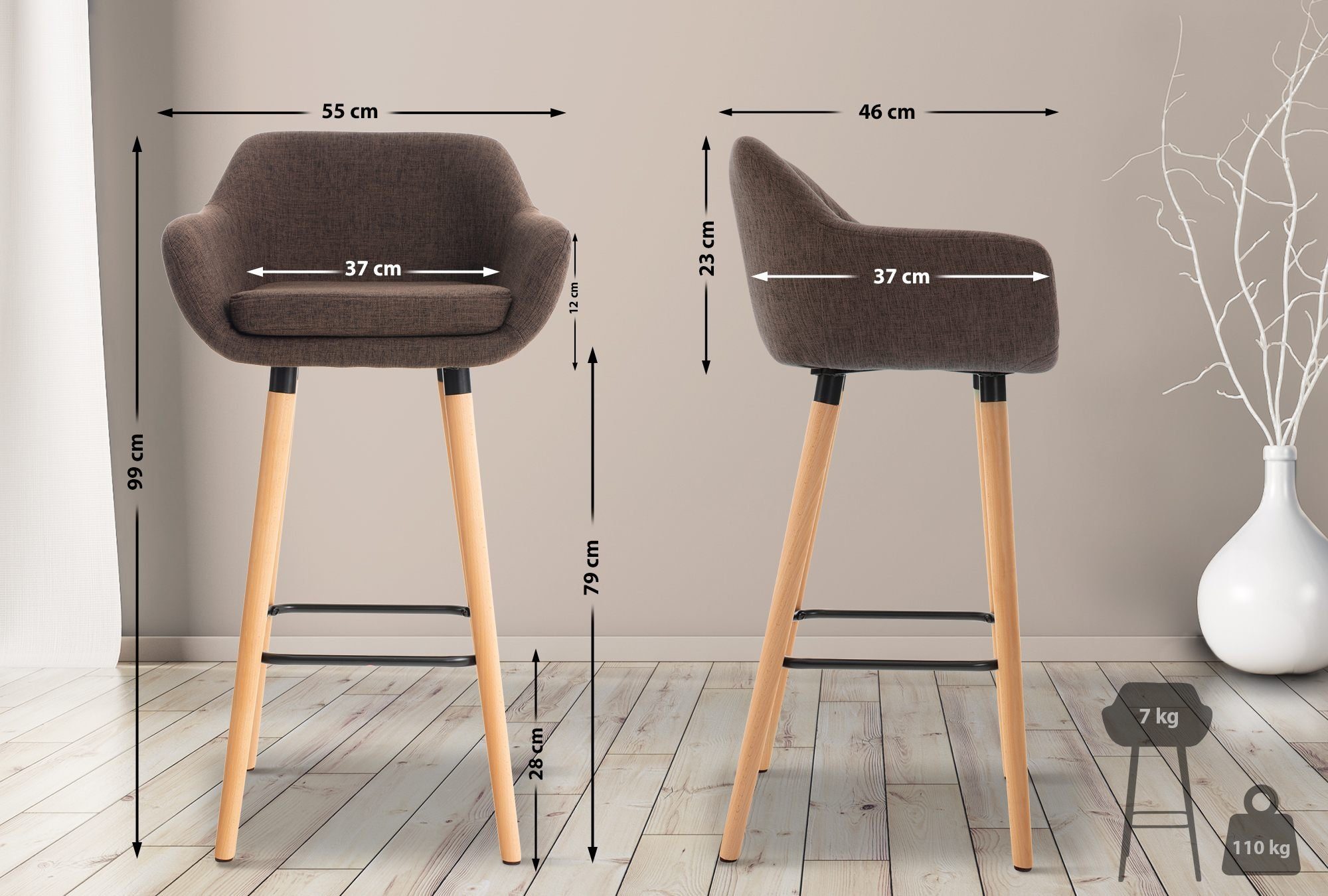 CLP Barhocker Grant (2er Set, 2 günstig online kaufen