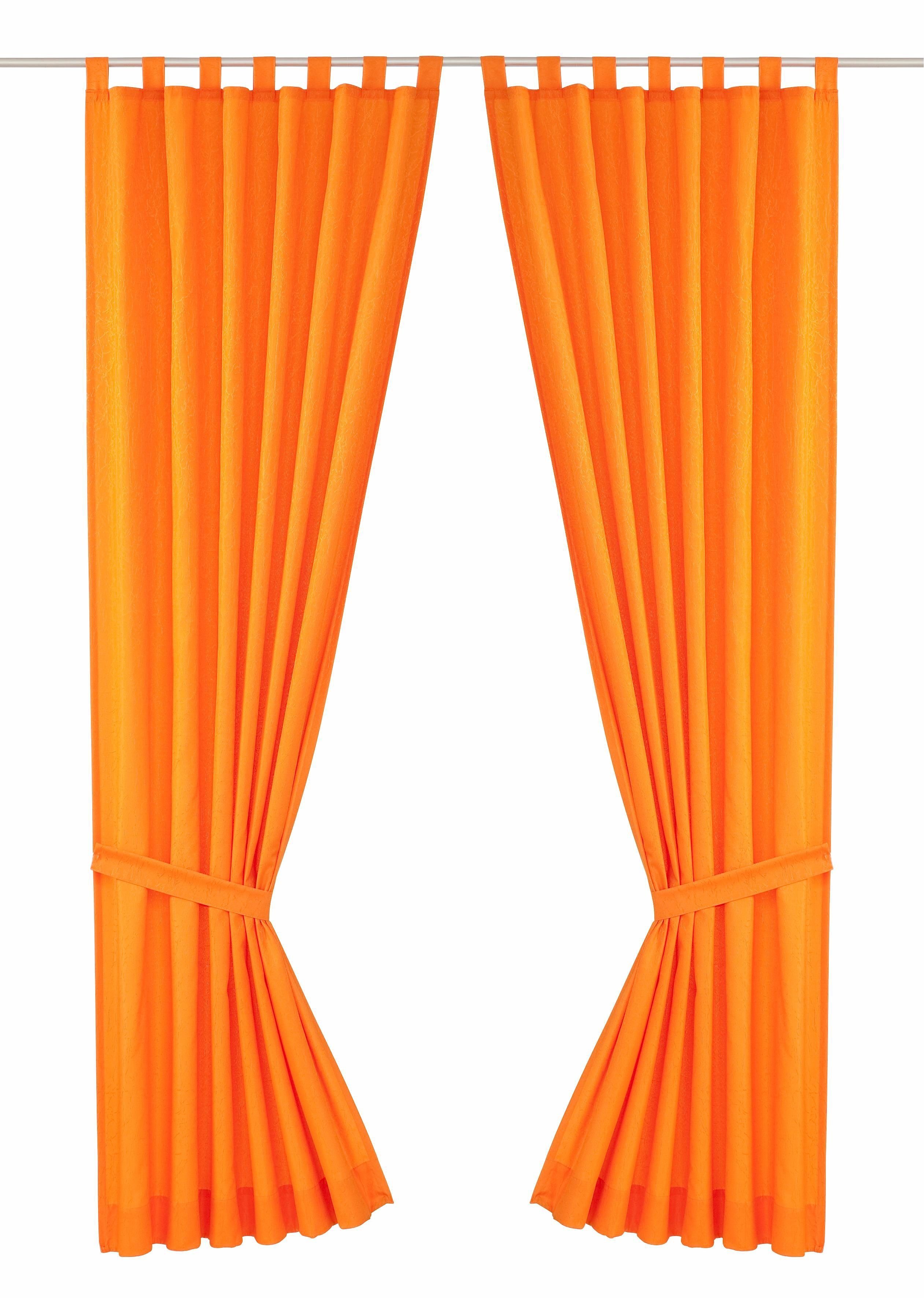 (2 Vorhang orange Lahnstein, St), Wirth, blickdicht Schlaufen