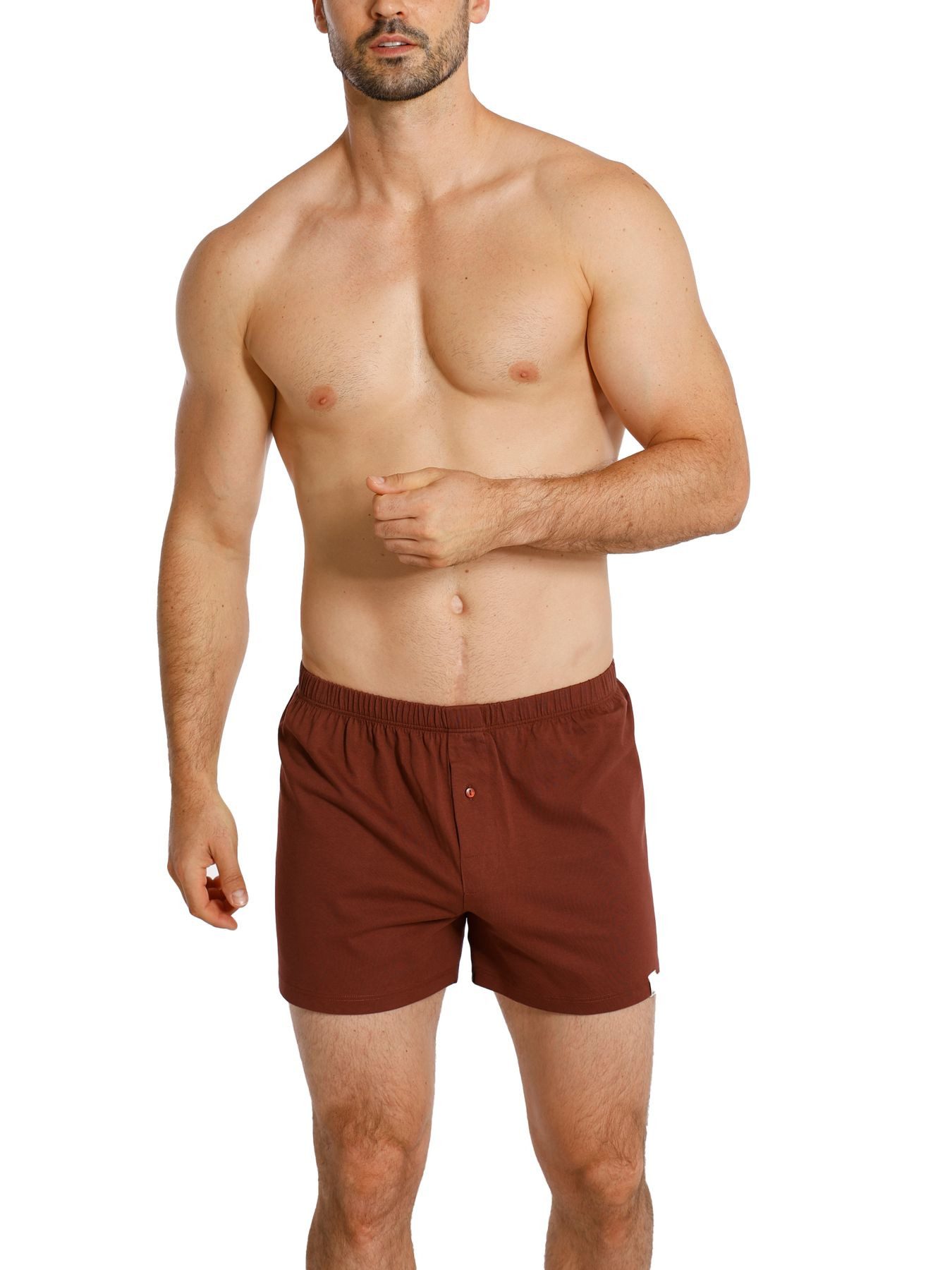 HAASIS Bodywear 1919 Boxershorts Herren Jersey Boxer 77225453-bordeaux (Packung, 1-St., 2er Pack) Bedruckte Jersey-Boxer, Knopfleiste