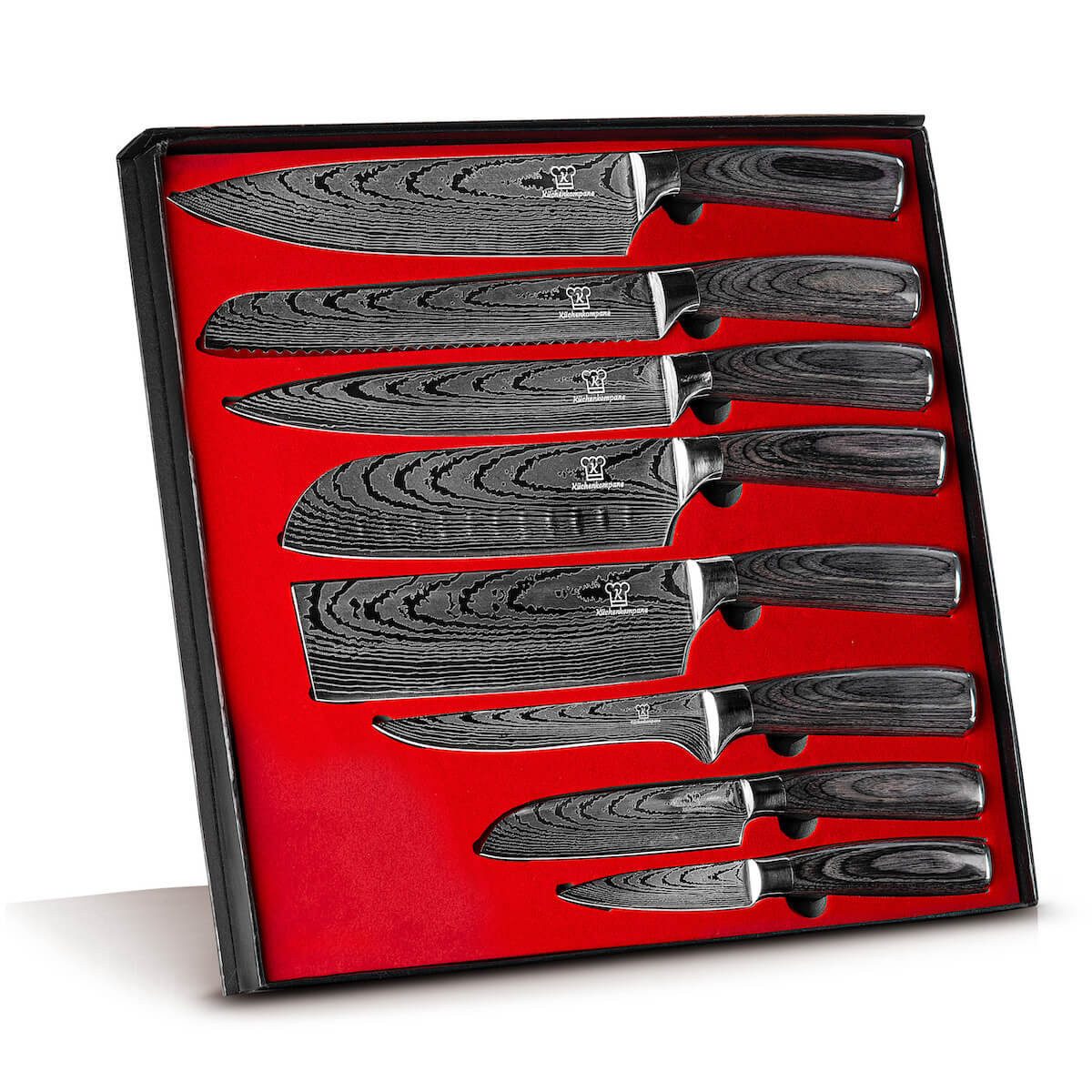 Küchenkompane Ножи-Set Asiatisches Ножиset Kurai 8-teiliges Küchenmesser Set Premium (8-tlg)