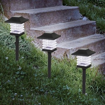 BURI Gartenleuchte Solar Gartenleuchte LED Lampe Beleuchtung Licht Dekoration Erdspieß Bo