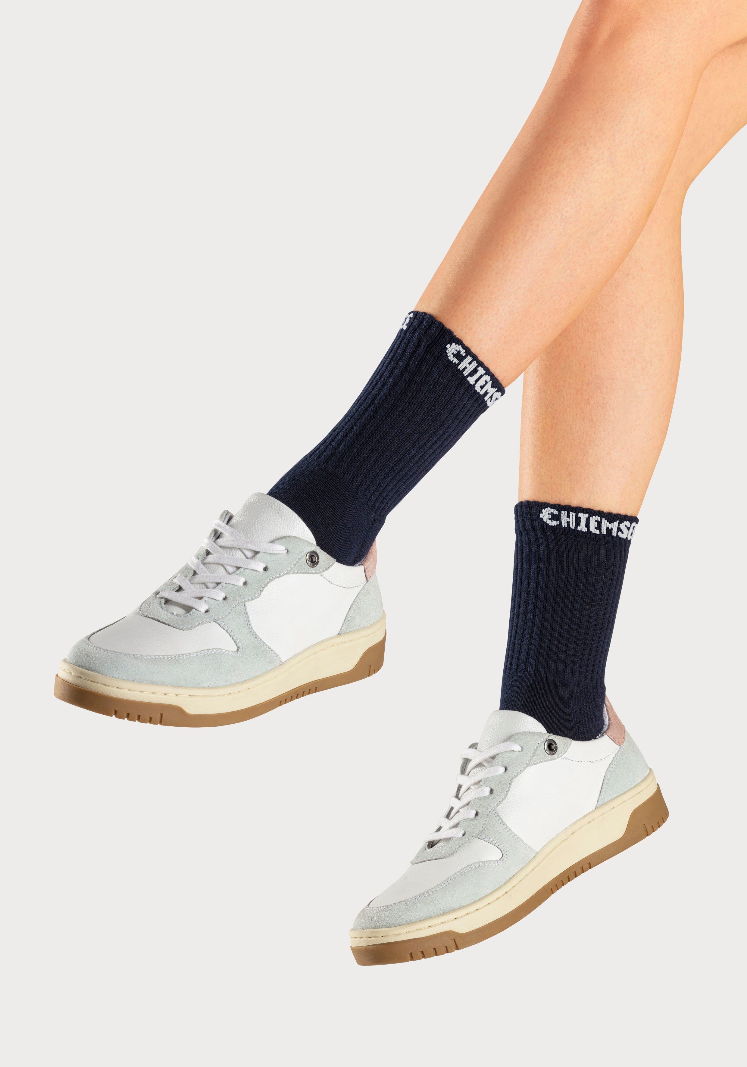 Chiemsee Tennissocken Sportsocken Damen Herren Socken verstärkt Atmungsaktive Baumwolle (Packung, 6-Paar, Crew Socken) mit eingestricktem Markennamen