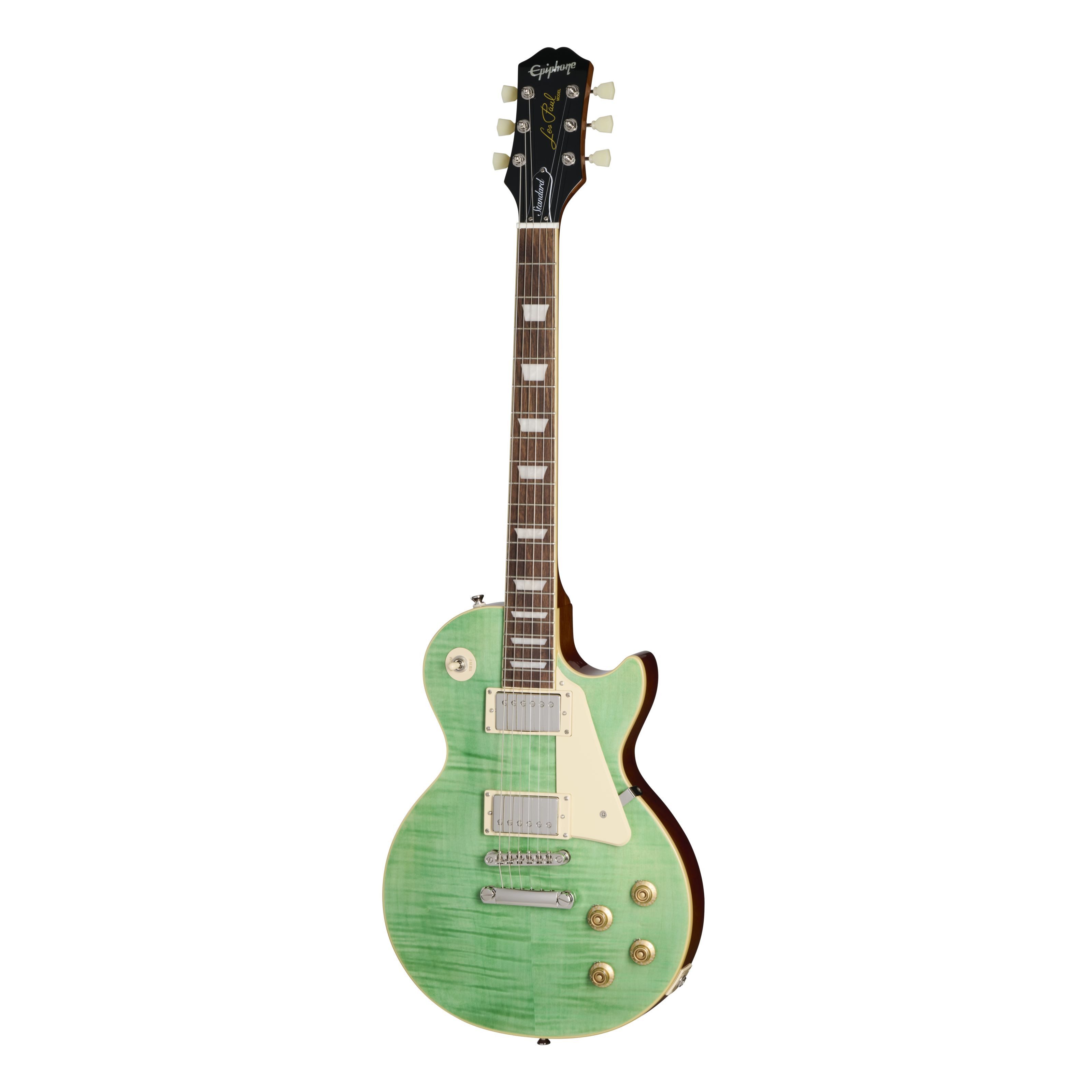 Epiphone E-Gitarre, E-Gitarren, Single Cut Modelle, Les Paul Standard 50s Figured Seafoam Green - Single Cut E-Gitarre