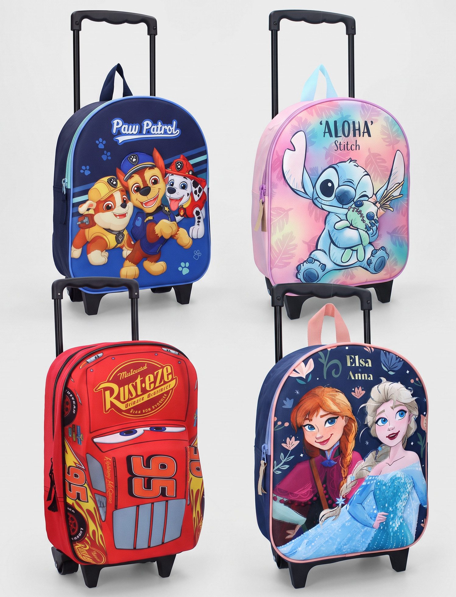 Disney Kinderkoffer Trolley Rucksack Spiderman Paw Patrol Minnie Mouse Eiskönigin Stitch, 30 x 25 x 10 cm, 8 Liter