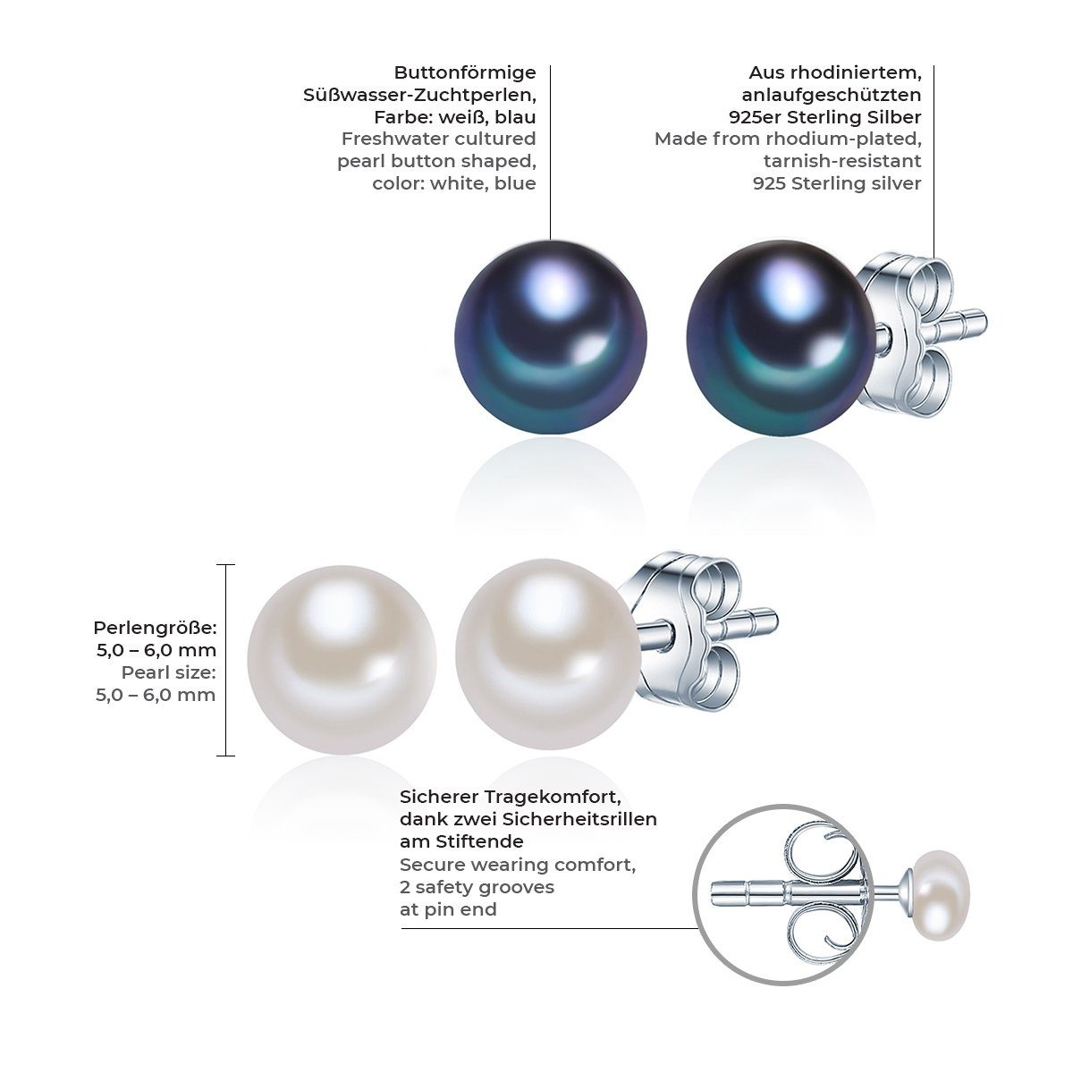Pearls silber Silber aus (2-tlg), Valero Sterling Schmuckset