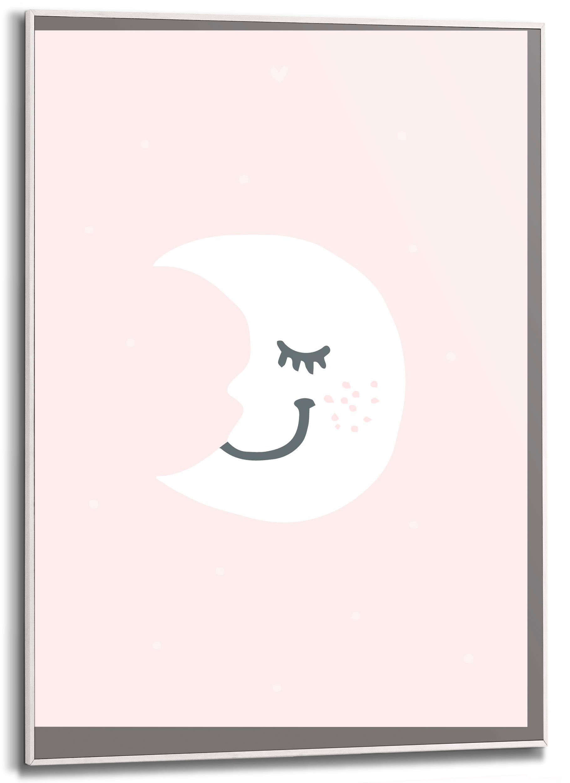 Reinders! Bild mit Moon, St), Dekorativer Pink (1 Rahmen Kunstdruck