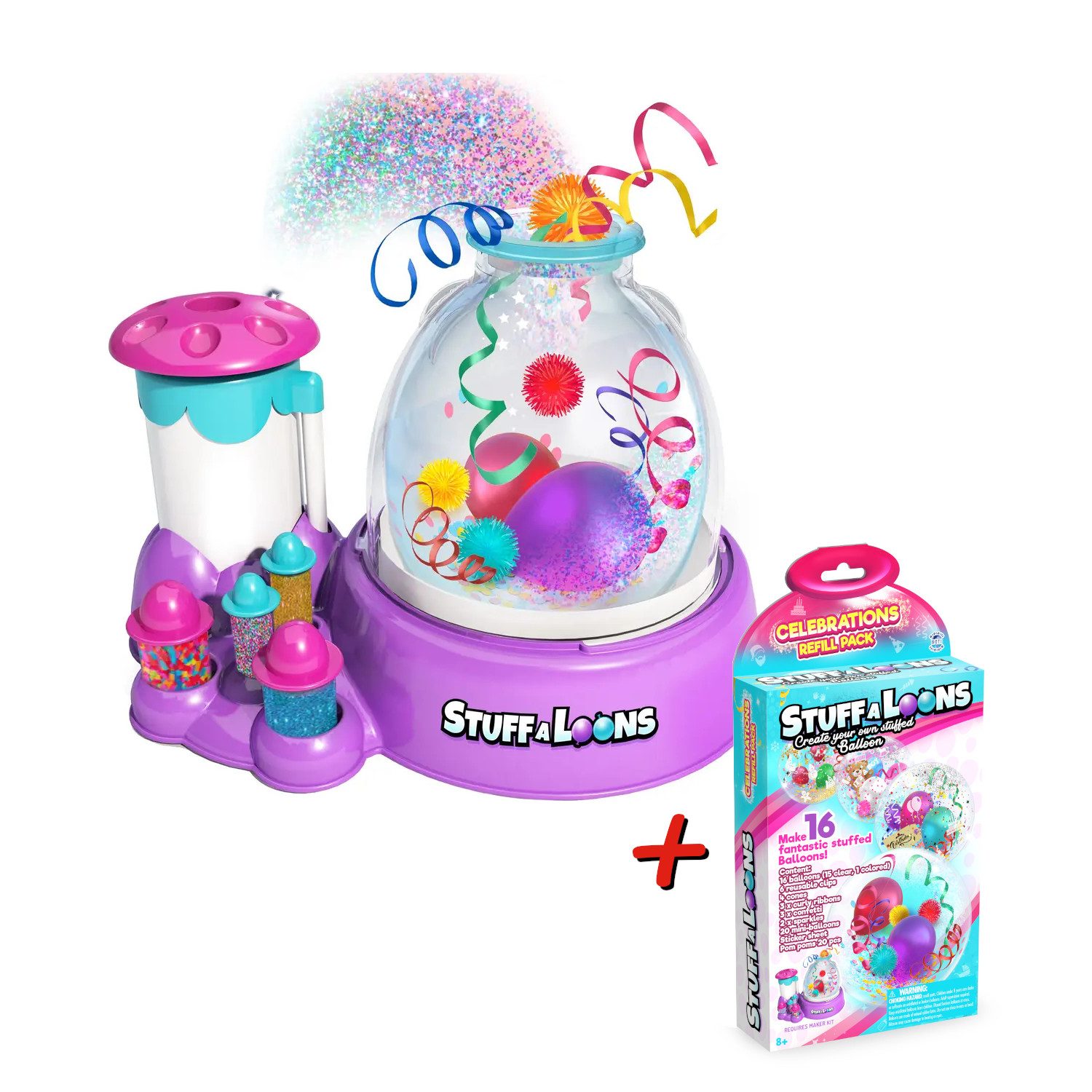 BOTI Dekoobjekt STUFFALOONS - Maker Station + Celebrations Refill Pack, Station mit Zubehör und Nachfüllset