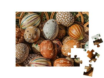 puzzleYOU Puzzle Kunstvoll verzierte Ostereier, 48 Puzzleteile, puzzleYOU-Kollektionen Festtage