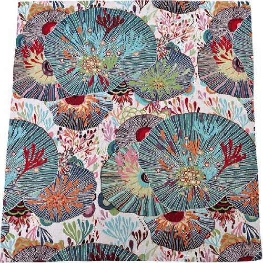 sander table + home Tischdecke Tischdecke Sea Flowers mehrfarbig 100 x 100 cm