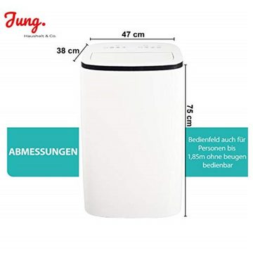 JUNG Klimagerät TV08 mobile Klimaanlage mit Fernbedienung 4,7 KW, mobiles Klimagerät, 16000BTU leise, Abluftschlauch, Timer Airconditioner Luftkühler Mobil