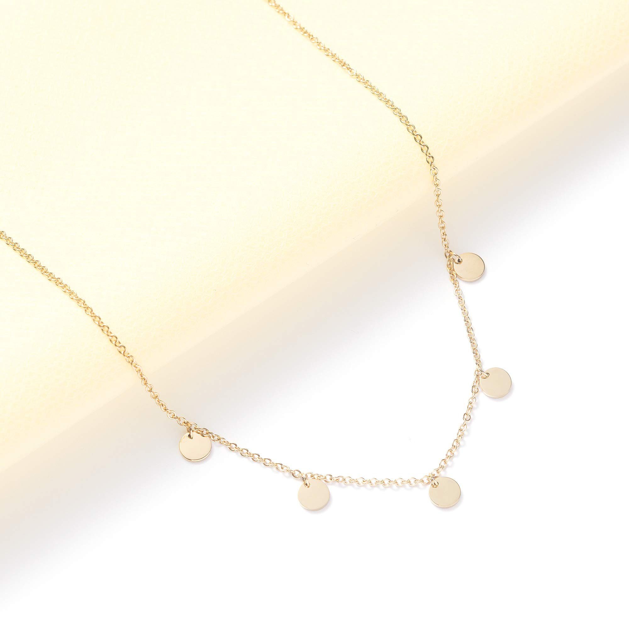 Kim Johanson Kette mit Anhänger Coins (1-tlg), mit 5 Edelstahl-Plättchen, v günstig online kaufen