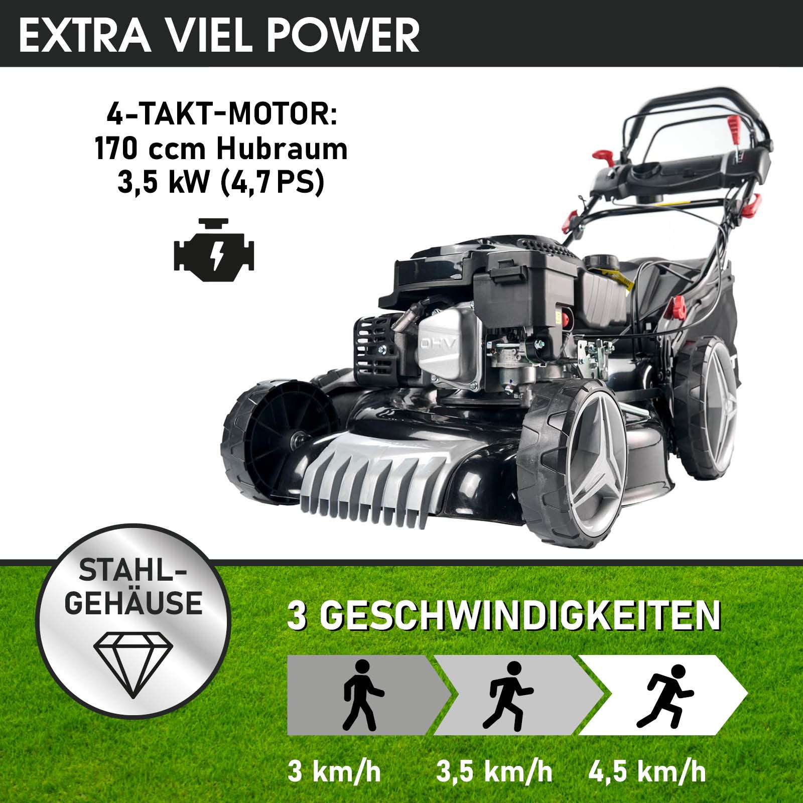 BRAST Benzinrasenmäher 18170 SPEED 3,5kW(4,76PS), 46 günstig online kaufen