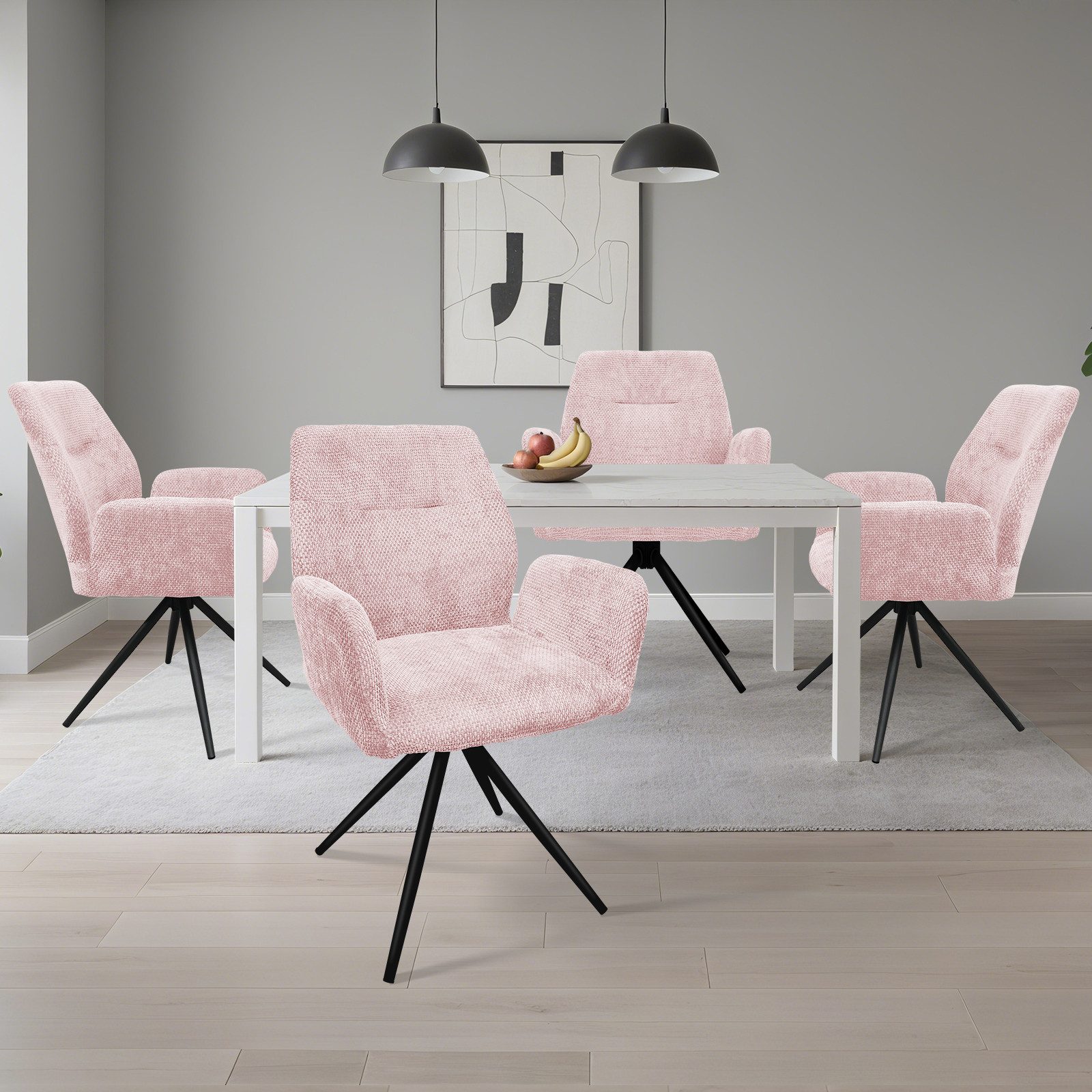 HOMELUX Polsterstuhl 360° Drehbar Esszimmerstühle 4er günstig online kaufen