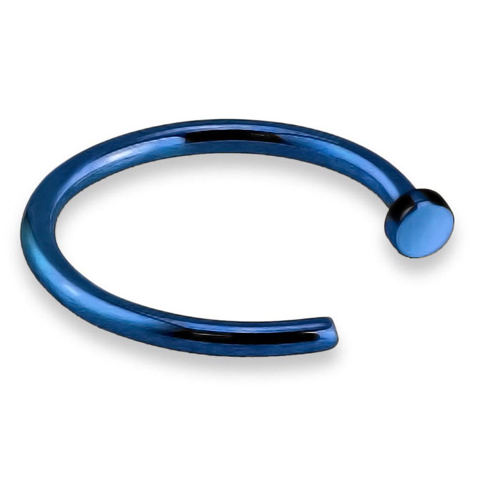 Nasenring 0,8mm Helix 316L Nasenstecker Piercing Hoop Chirurgenstahl Blau Nasenpiercing viva-adorno Ring Ohrpiercing,