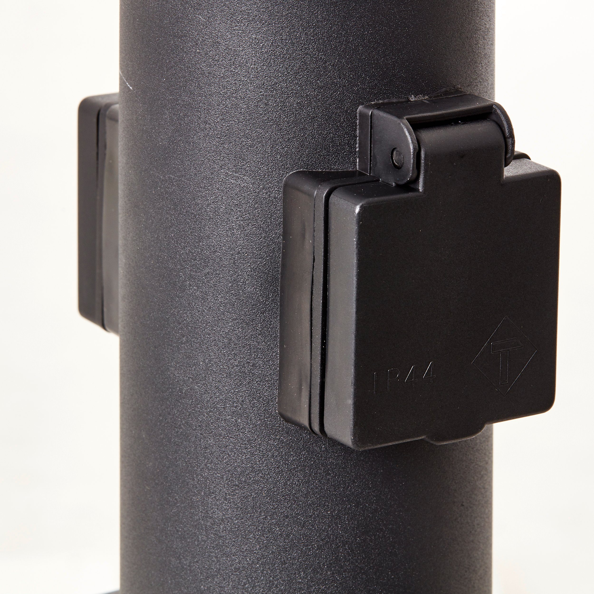 spritzwassergeschützt cm - schwarz Außen-Stehlampe, Lightbox 40 Außensteckdosensockel moderner