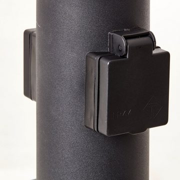 Lightbox Außen-Stehlampe, moderner Außensteckdosensockel - spritzwassergeschützt 40 cm schwarz