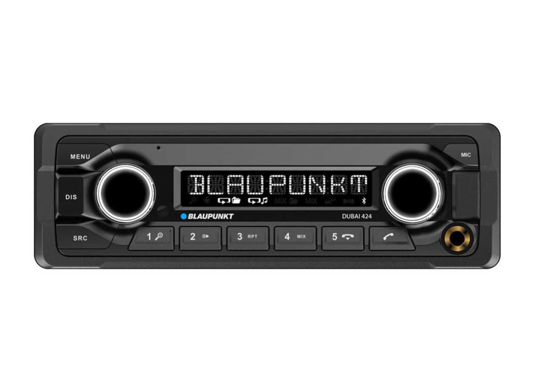 Blaupunkt Dubai 424, Heavy Duty, 24 V, FM, Bluetooth, 1-DIN Autoradio (RDS, AM/FM Radio, Animiertes Display, Freisprecheinrichtung, 1 DIN)
