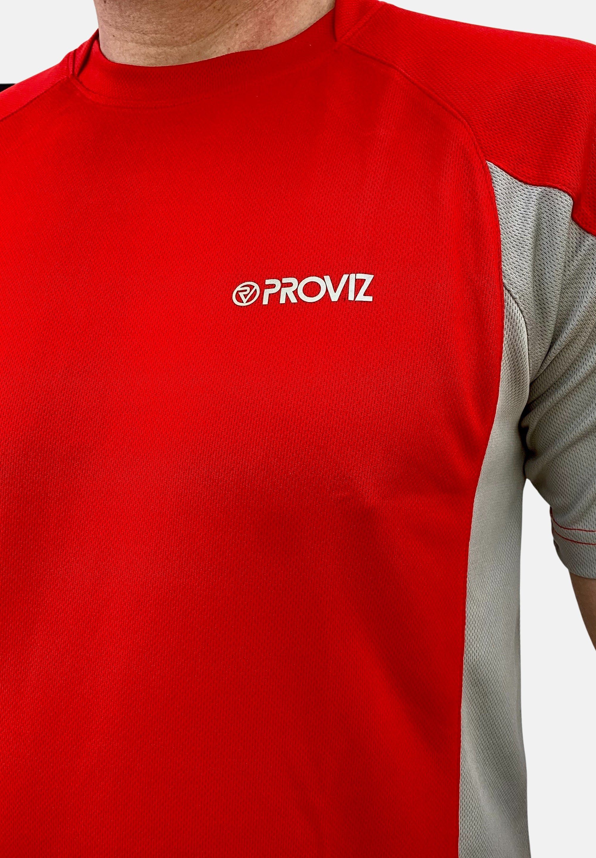 ProViz Laufshirt Klassisch Ultraleicht, reflektierend feuchtigkeitsabsorbierend, red