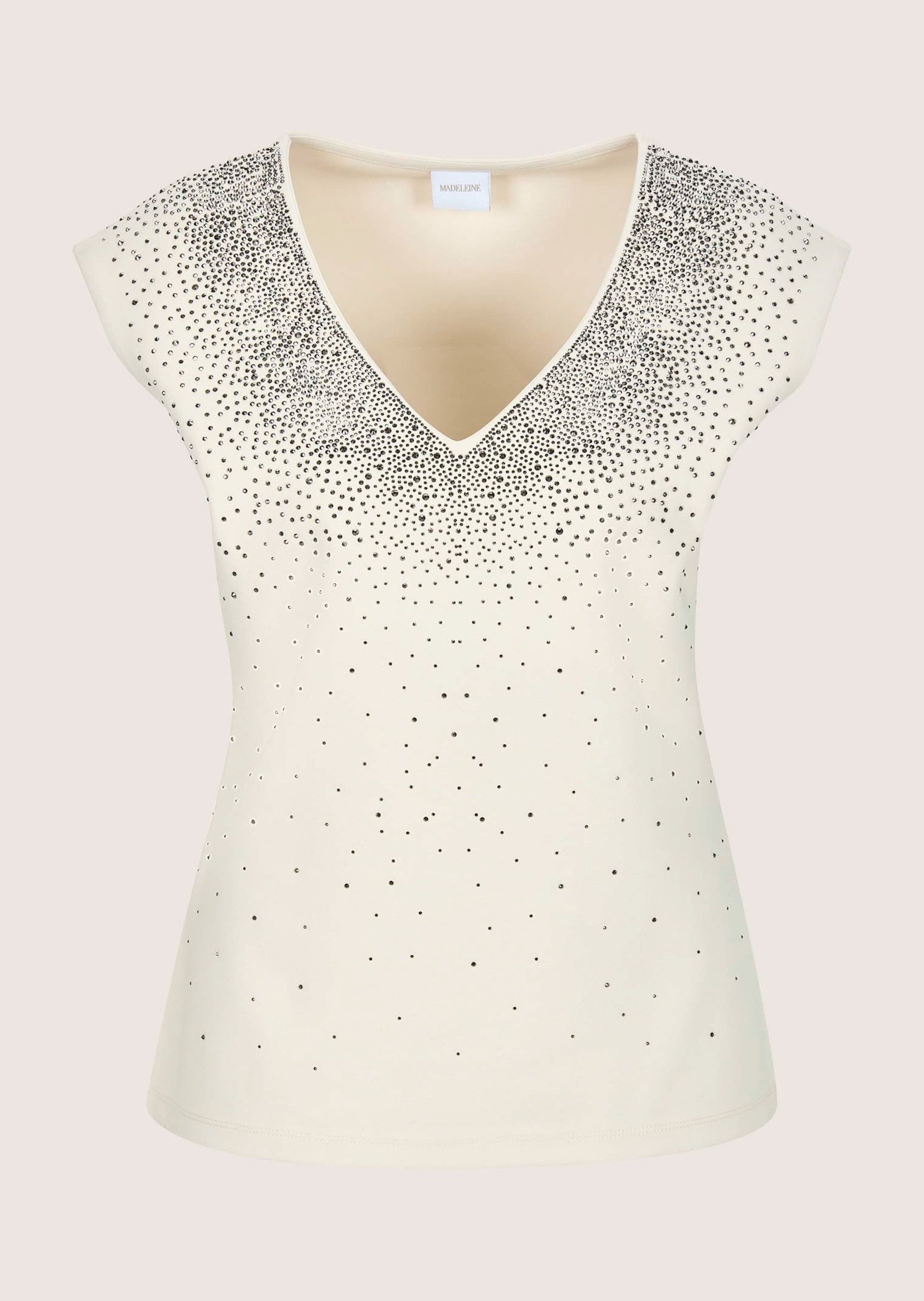 Kurzarmshirt Elegantes Shirt mit V-Ausschnitt, ärmellos