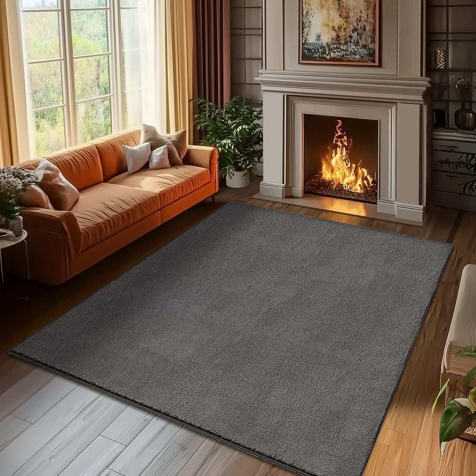 Topfinel Teppich rechteckig, Wohnzimmer Teppich modern rutschfest, Kundenli günstig online kaufen