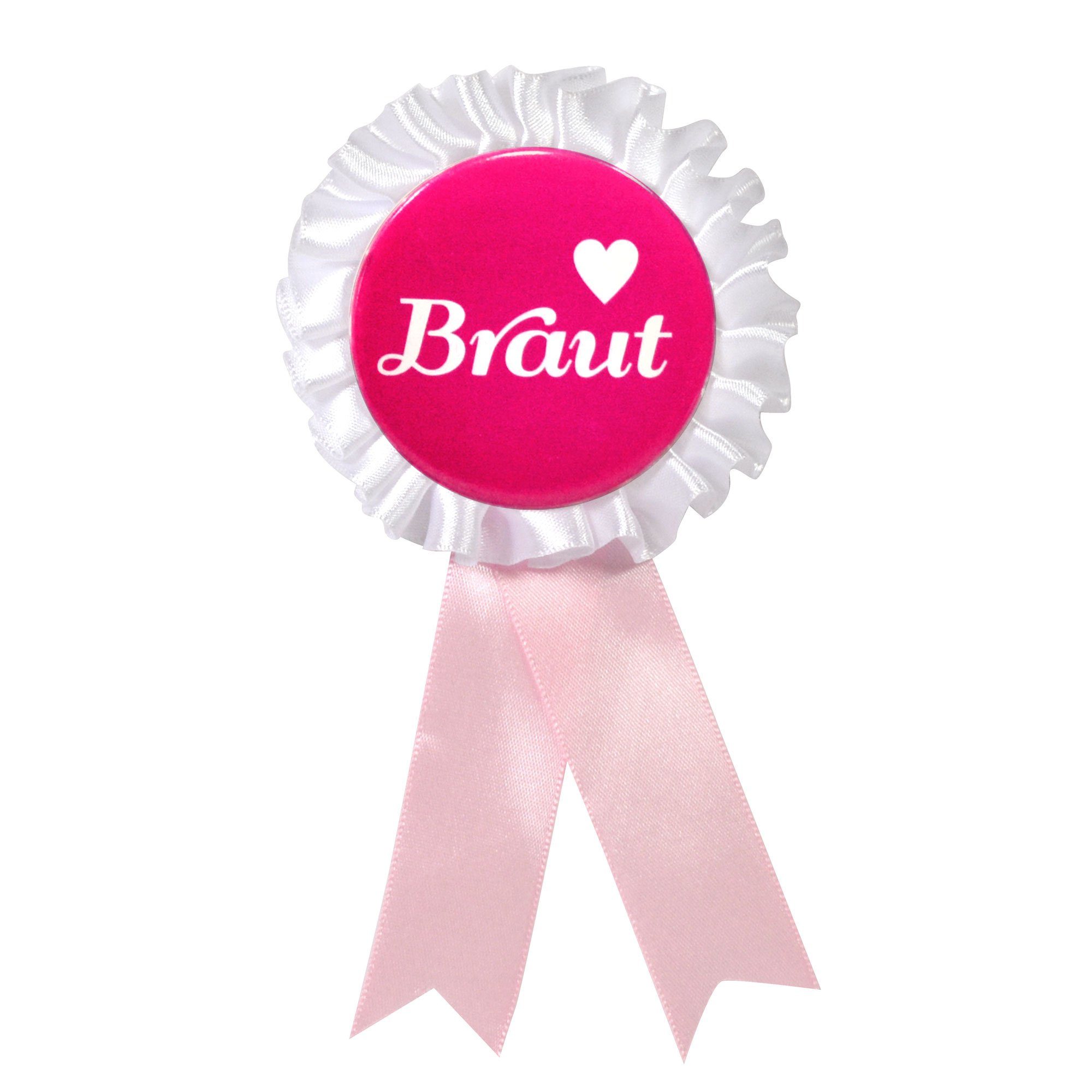 Papierdekoration Premium pink, Schleier+Schärpe+Brauto JGA WUNDERVoll Frau Brautset