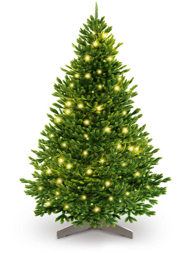 ArtiTree Künstlicher Weihnachtsbaum Nordfichte 100% PE Spritzguss, mit Beleuchtung, 100-270 cm, wie echt, Kein nadeln, Christbaum, Fernbedienung, Aufbewahrungstasche, langlebig