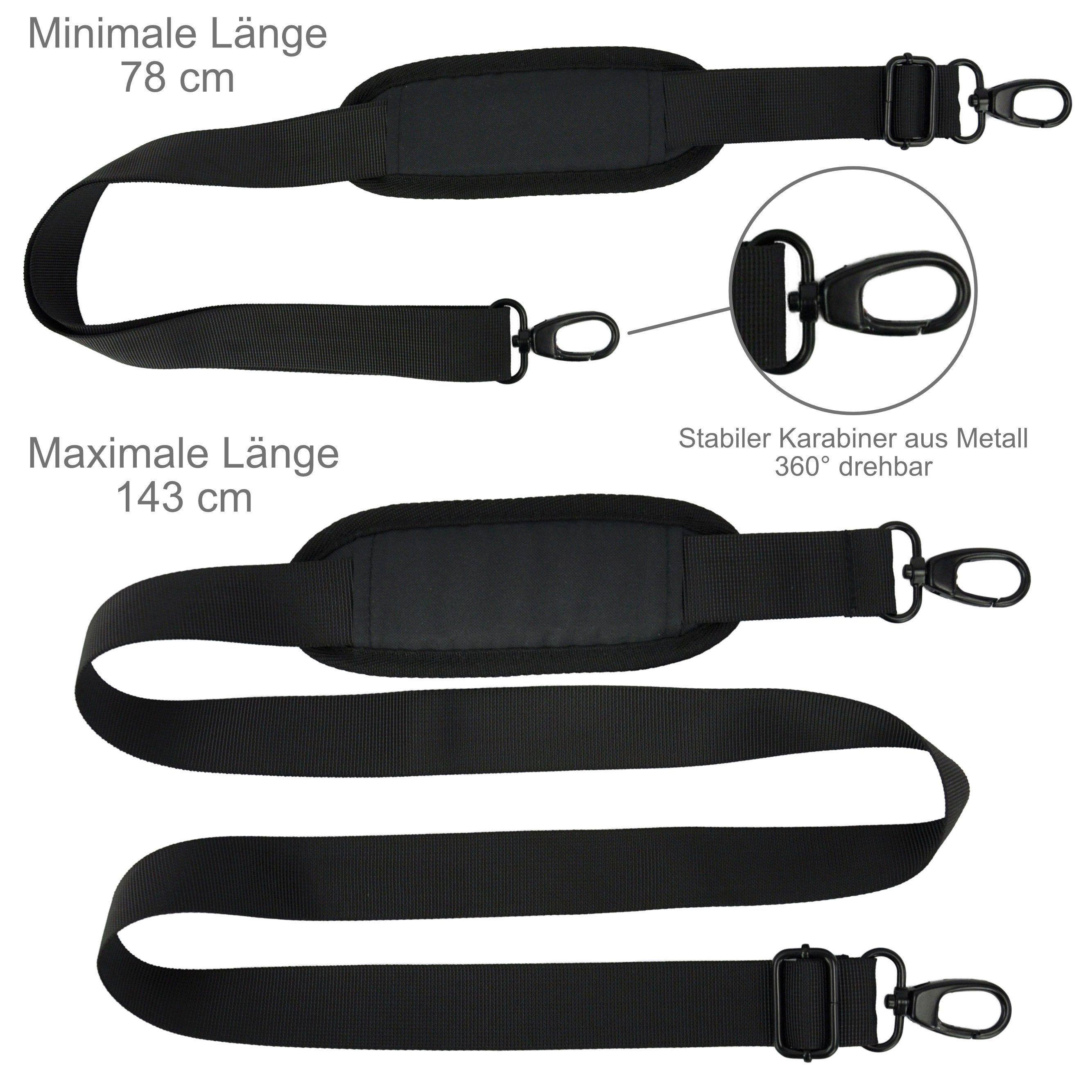 PUNALU Schulterriemen Punalu Schultergurt mit Polster, Schulterriemen für Taschen mit praktischem Karabiner, Schulterpad weich gepolstert – Bild 2 von 5