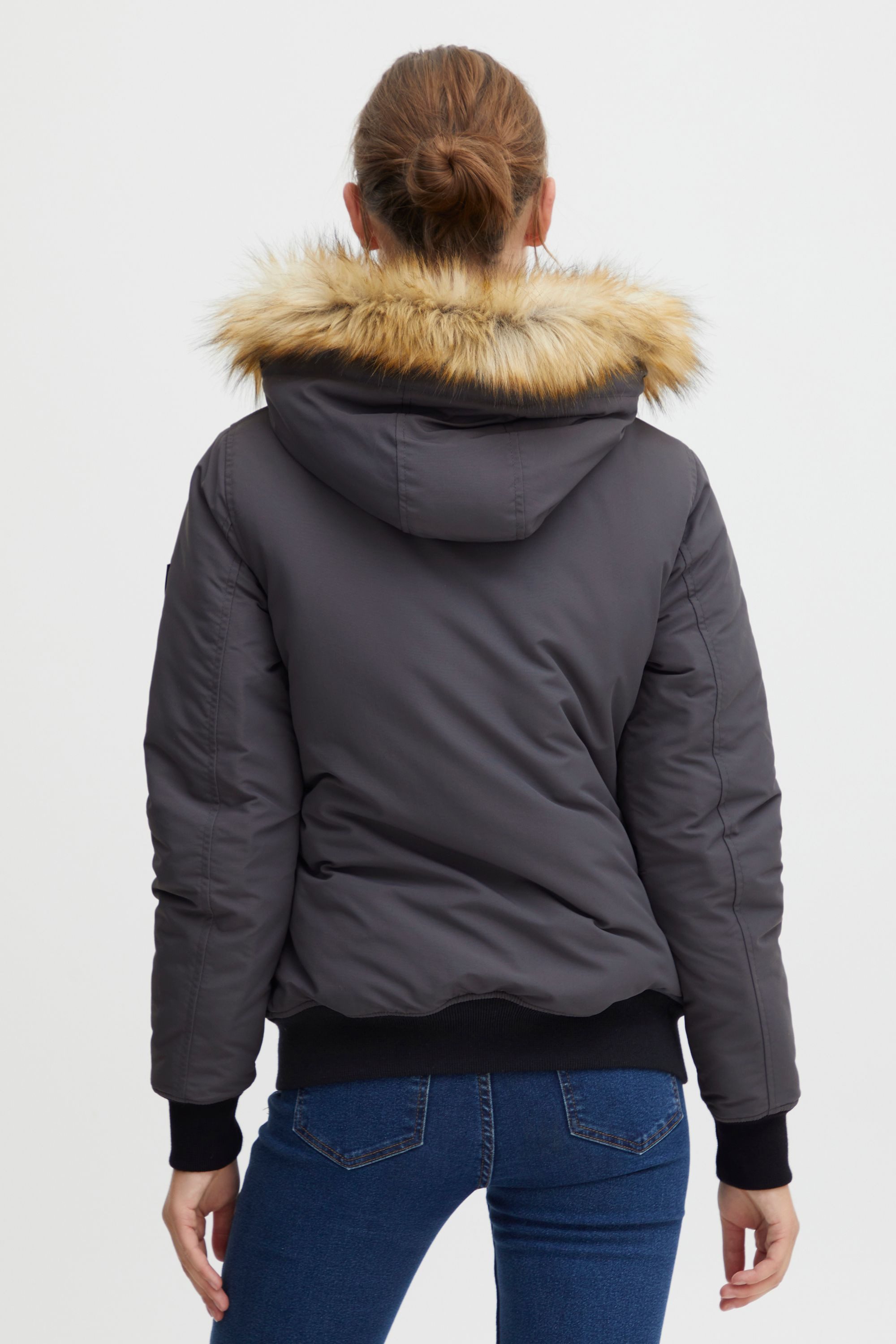 OXMO Winterjacke OXAcila Wattierte Winterjacke mit Kapuze und abnehmbarem Kunstfellkragen – Bild 3 von 5