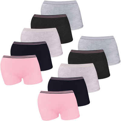 LOREZA Panty 10 Mädchen Pantys Unterwäsche Baumwolle - Streifen Gummiband (Spar-Packung, 10-St)