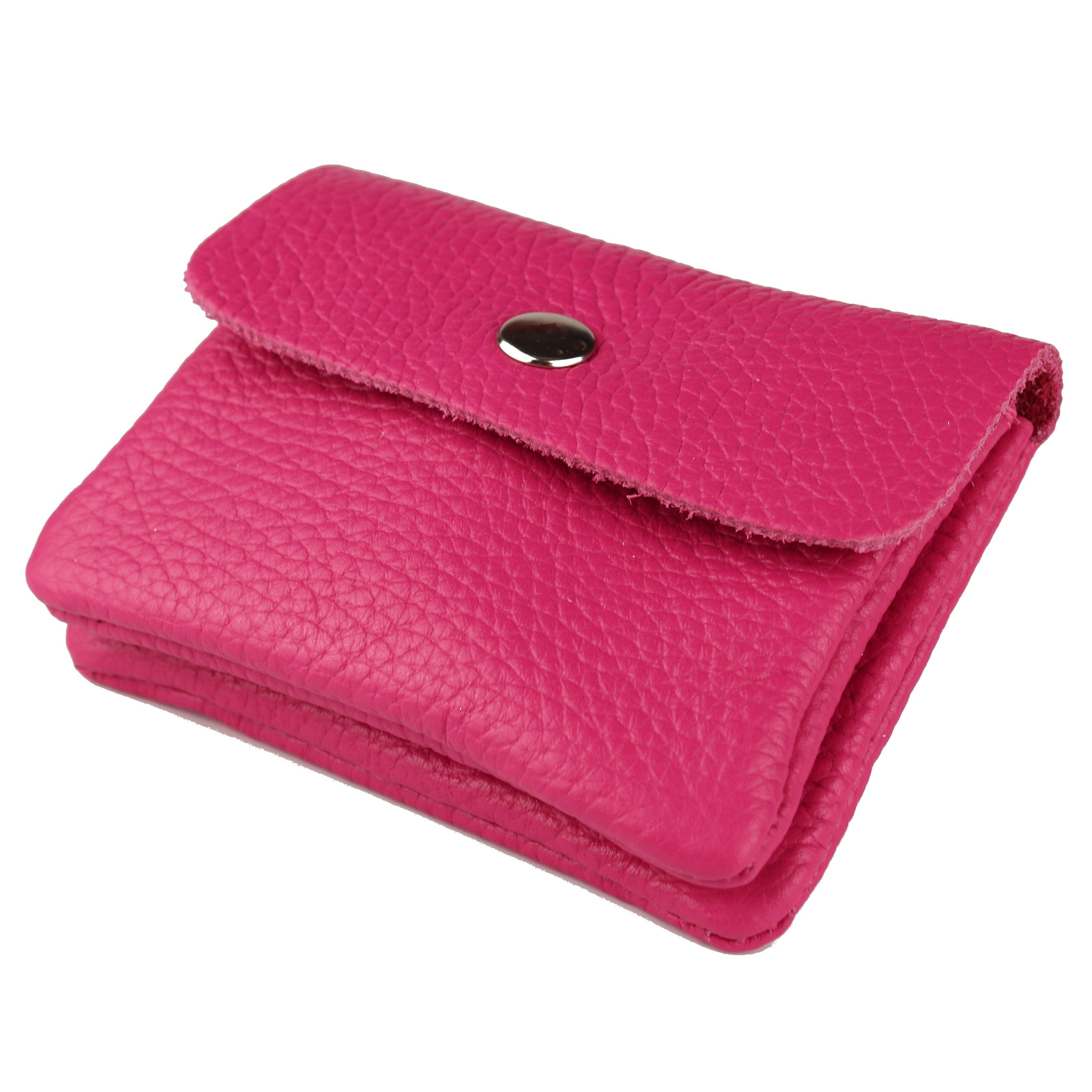 MIRROSI Mini Geldbörse Kleines Mittelgroßes Portemonnaie MADE IN ITALY Echtleder (11x8x2cm BxHxT), viele tolle Trendfarben zur Auswahl, leicht