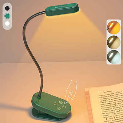 LANOR LED Schreibtischlampe Lampe,Buchlicht,LED-Mini-Clip-On-Buchlicht,wiederaufladbar,Augenschutz