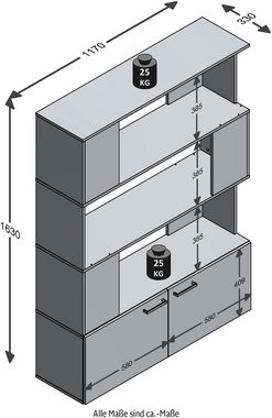 FMD Raumteilerregal Varel, Breite 117 cm