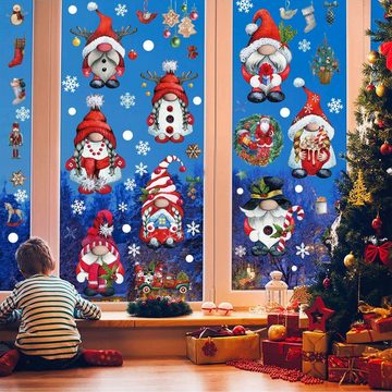 Dedom 3D-Wandtattoo Weihnachtsmann Fensterglasaufkleber,Weihnachtsmann Wandaufkleber (9 St)