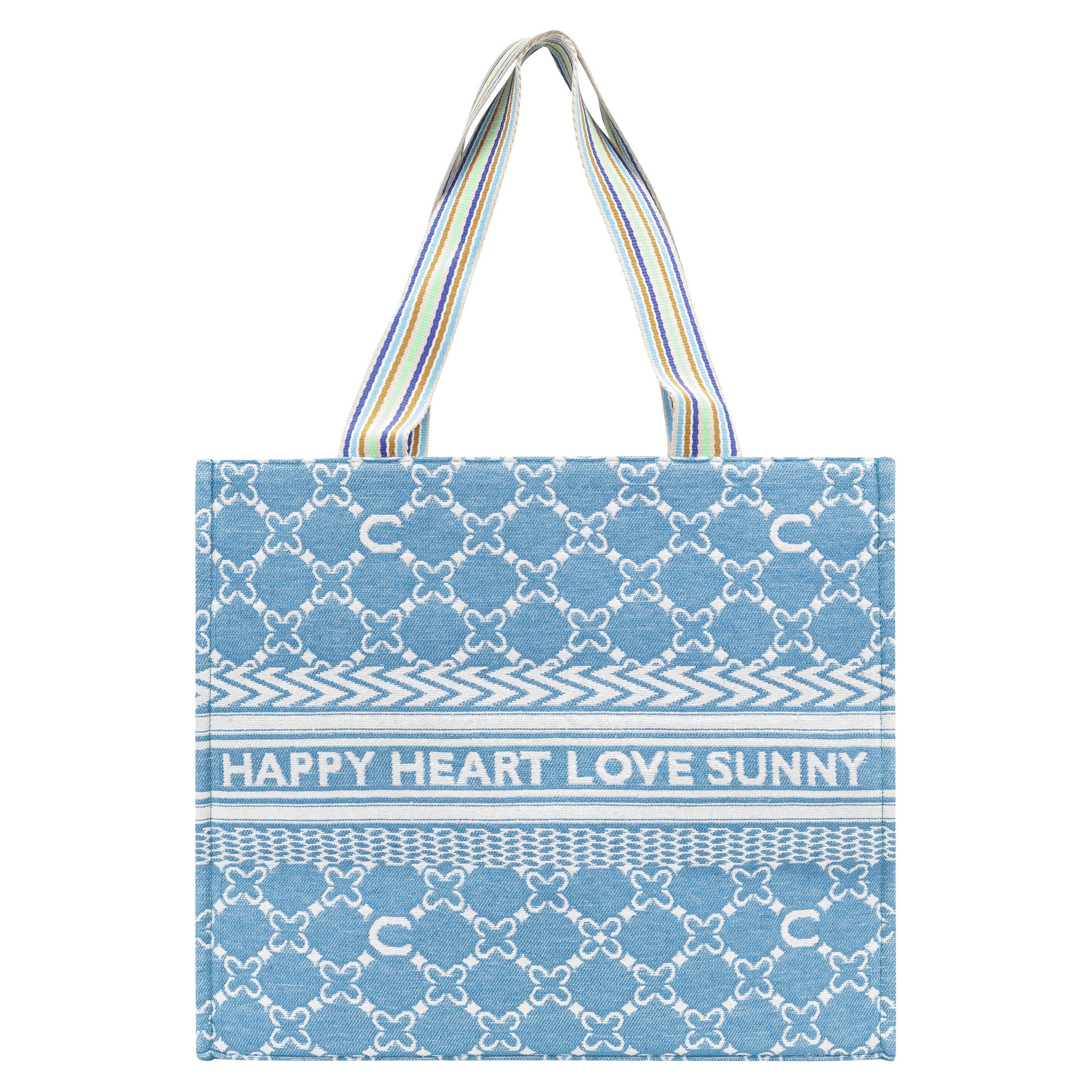Damen Handtaschen Codello Shopper Logo-Shopper für Stadt und Strand aus Canvas