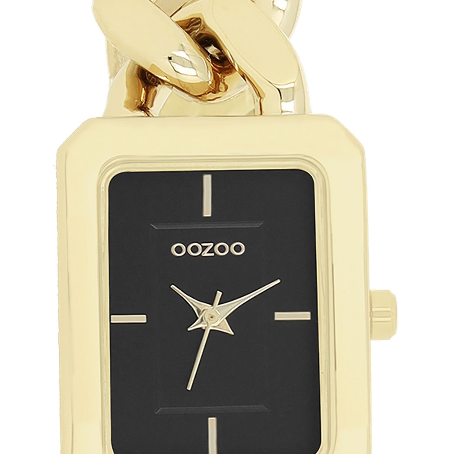 Fashion-Style, Quarzuhr 31x24mm) groß rechteckig, Timepieces Damenuhr Metallarmband, Oozoo OOZOO Japanisches Armbanduhr Laufwerk Analog, (ca. Damen
