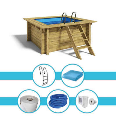 Paradies Pool Pool, Holzpool Lulu 200x200x104cm, Folie blau 0,8mm